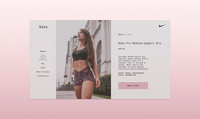 Nike Product Page (Pink) design figma landing minimal web website