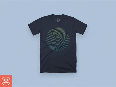 Identify abstract apparel cottonbureau design fingerprint identify illustration line minimal navy shirt