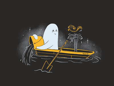 30 | Sink aughost character design fish ghost illustration mid century retro sink vintage