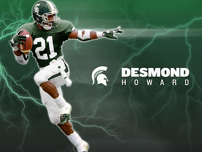 Desmond Howard as a Spartan big ten college football desmond howard football madness michigan state spartans michigan wolverines photoshop uofm