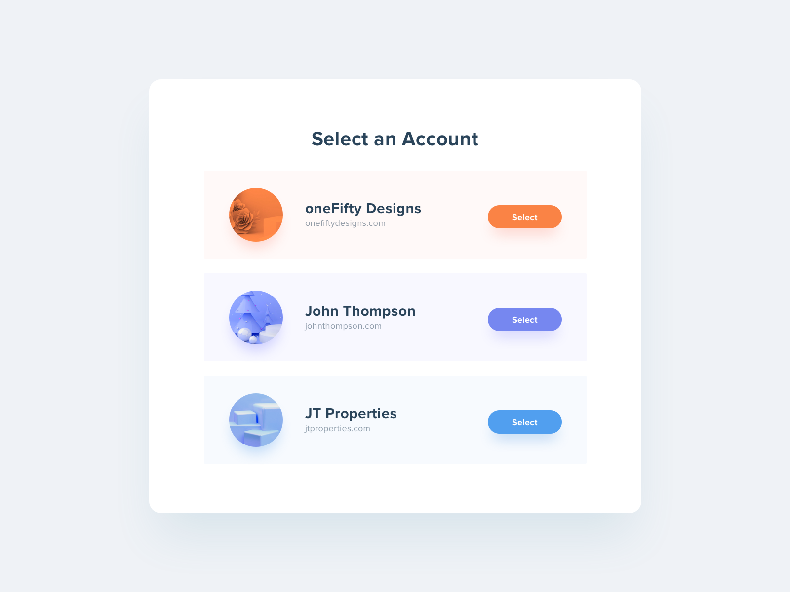 Account Selection by Janine Beth Salazar on Dribbble