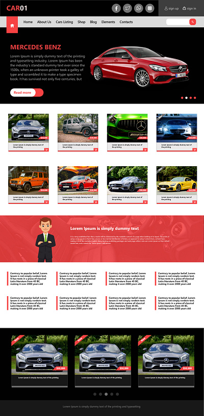 UI design of a car website ui uidesign website design