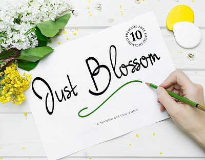 Just Blossom handwritten Font branding branding design handwritten handwritten font handwritten type lettering lettering logo rantautype type