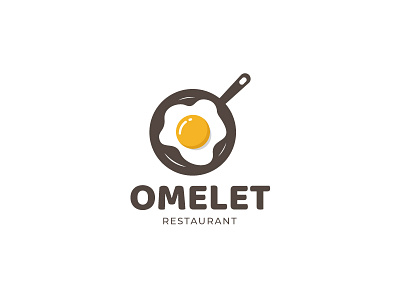 omelet restaurant branding business clean design flat identity logo minimal modern vector