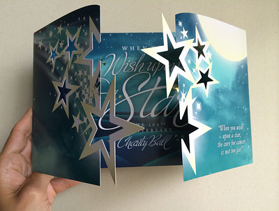 When You Wish Upon A Star - Invitation Design & Diecut diecut folded illustration invitation moon star typography vector