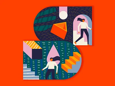 Shifting Perspectives 36daysoftype colorful graphic illustration portal space