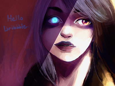 Hello dribbble illustration digital sketch dark