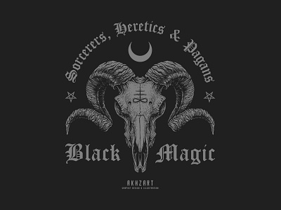 Black Magic akhzart apparel design badge design band merch black magic black metal black work clothing design darkart death metal deathcore demon devil goat graphic design illuminati macabre satan satanic skull