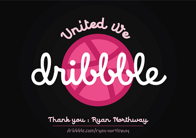 United We Dribbble design digital drafts graphic design graphic design hello hello dribbble illustrator lettering love player thanks thankyou typeface typography vector vector art