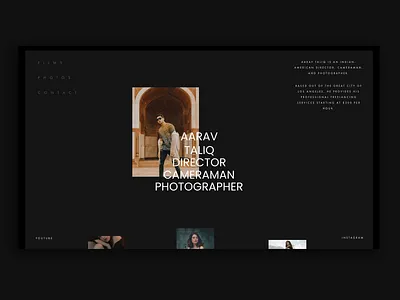 Portfolio Website - Personal Website Homepage adobe xd black website dark interface minimal portfolio portfolio design portfolio site typography ui ux web web design website