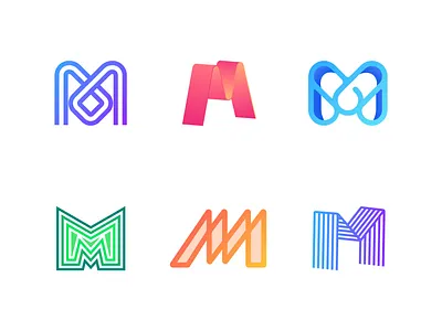 letter M logo collection branding design lettering logo logodesign logotype minimal monogram typography vector