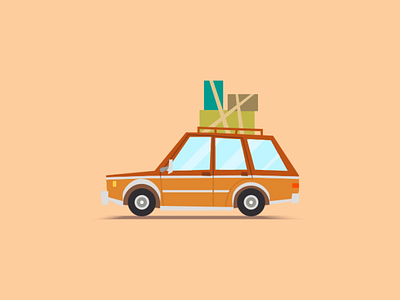 Bumpy Car Ride | GIF | JS | JSON animation bodymovin car gif icon illustration inspiration luggage modern traveling