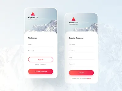 AlpenArm app application form health ios login medical mobile product register form registration sign in sign up signup ui ui ux design uidesign user experience user interface design userinterface ux