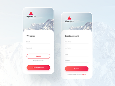 AlpenArm app application form health ios login medical mobile product register form registration sign in sign up signup ui ui ux design uidesign user experience user interface design userinterface ux