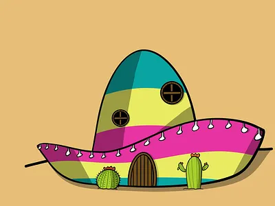 A home in a sombrero drawing illustration make art everyday procreate