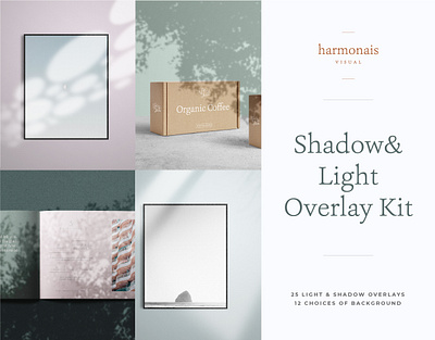 Shadow & light overlay kit branding contemporary creative market graphic design minimal mock up mockup natural light photography