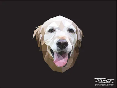 Vector Lowpoly Face of a Golden Retriever design dogs geometric art golden illustration lowpoly lowpolyart retriever vector vectorart