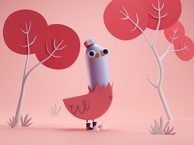 Pigeon (color 2) b3d birb bird blender illustration pigeon