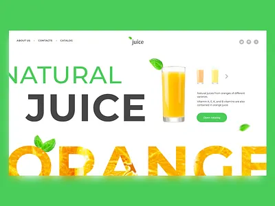 concept orange juice appdesign colour concept creativity daily dailyui e commerce homepage interface juice landing ui ux web webdesign