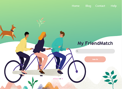 My FriendMacth animation app bicycle branding design dog friends friendship icon illustration interface logo nature sport typography ui vector website website design weekend