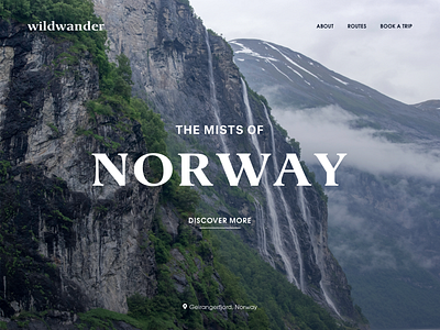 Mists of Norway — Landing page concept design first shot landing page travel typography ui web