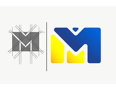 M logo concept brand colors design flat logo vector