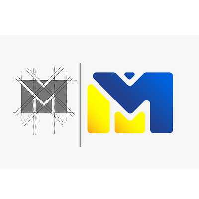 M logo concept brand colors design flat logo vector