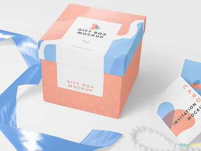 Luxury Gift Mockup Free PSD box branding freebies gift box mockup