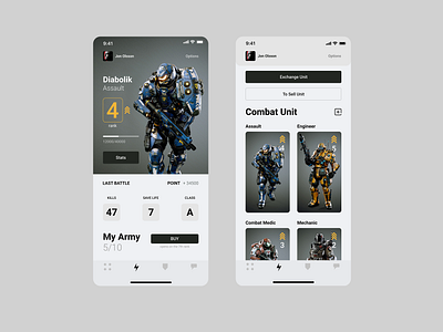 Battle Robots: Alienations app battle bionic bot games robotics robots ui ux ui design ux design