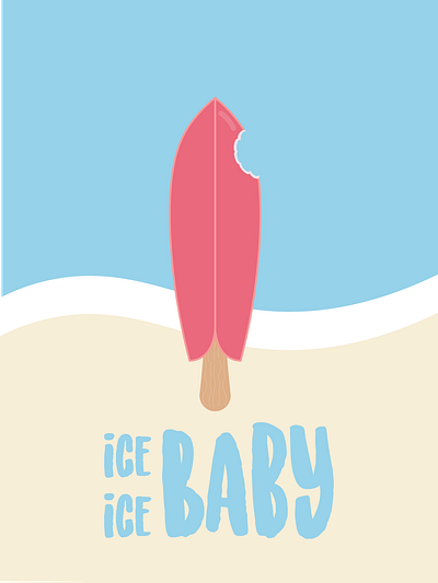 Ice Ice Baby! bite board flat ice cream illustration illustrator popsicle summer surf vector