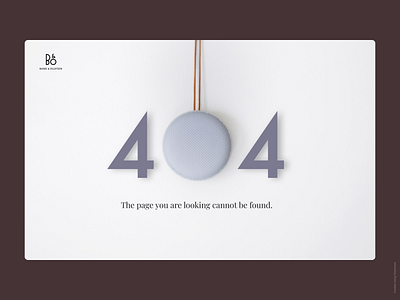 Daily UI 008: B&O 404 Page 404 404 error page branding clean design concept dailyui design flat illustration interface minimalist ui ux