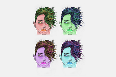 multicoloured faces drawing faces fine arts hue illustration