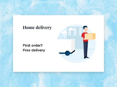 UI Card delivery card delivery illustration marble marble background ui ui ux ui card vector