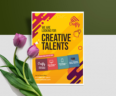 Hiring Recruitment Flyer advertisement agency clean corporate flyer creative hotel illustration jobs property agency property agent talent