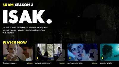 ISAK | SKAM isak skam tv tv app tv show ui