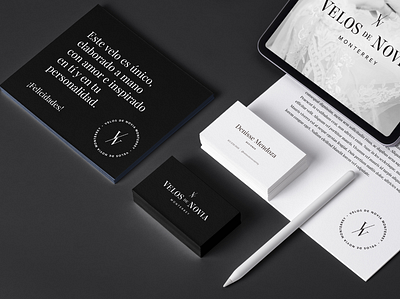 Velos de Novia Monterrey Branding black and white branding bride identity logo seal wedding