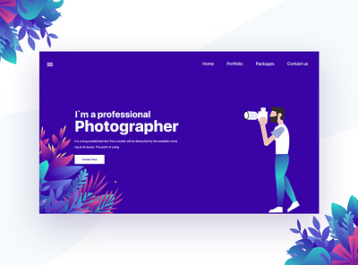 Header concept for Photographer art artist beautiful character colorful digital digital art digital illustration fashoin illustration illustrations landing page people personal personal website phorographer phptpgraohy portfolio professional website