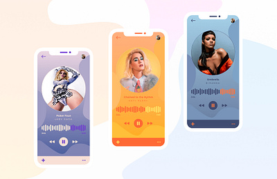 Music Player colour matching app colour design flat music player ui