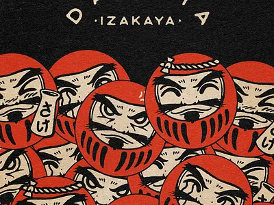 Daruma Izakaya ! daruma design graphic graphic art illustration japan japanese manga menu bar menu card menu design old paiheme paihemestudio retro retro design vintage