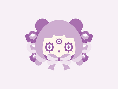 Pandora cute flat illustration panda panda girl purple vector