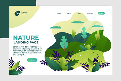 Nature Landing Page app art branding design digital icon illustration illustrator logo web