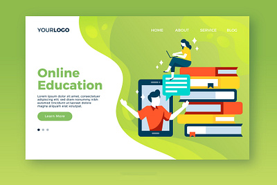 Education Online Landing Page branding design digital illustration illustrator ui