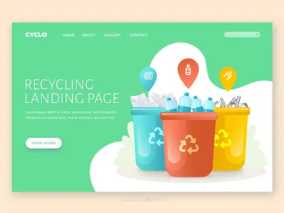 Recycling branding design digital illustration illustrator typography vector web