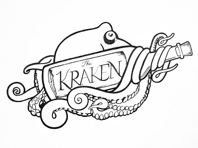 The Kraken Sketch art artdaily blackandwhite design draw drawn pen sketch