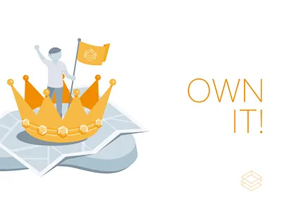 TrueLayer Values • Own It! culture design system fintech illustration illustrator isometric map people roadmap technology values vector