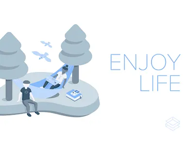 TrueLayer Values • Enjoy Life culture design system fintech illustration illustrator isometric life people technology values vector