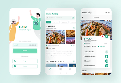 Traveling app , the best Tourist sites in one place . adobe xd android app app awesome design ios mobile app design travel app ui ui8 ux