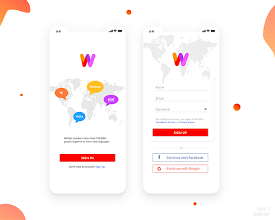 DailyUI - 001 - Sign Up daily 100 challenge day1 language logo