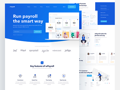 Landing Page Design for Payroll Service app design designer illustration interface landing landing page ui ux web