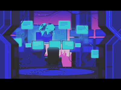 Hacker futuristic illustration